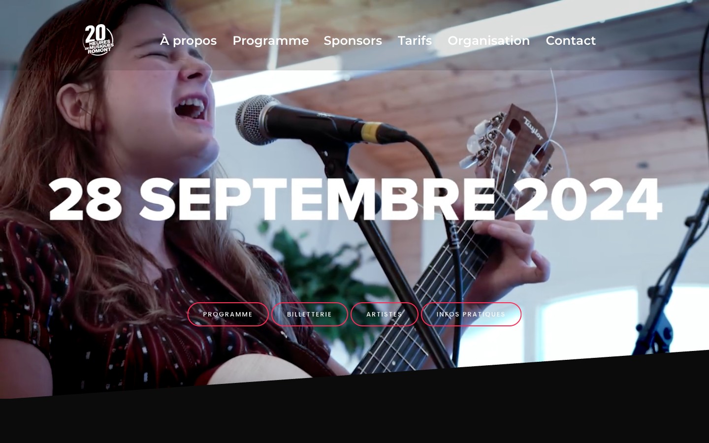 Startseite des Festivals 20 Heures de Musiques