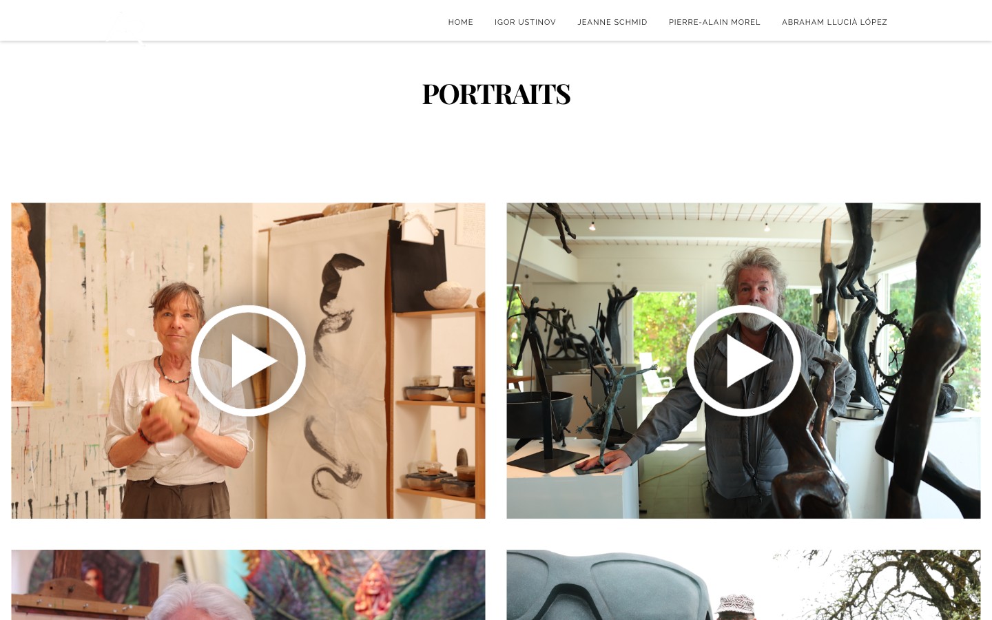 Artist video portrait section