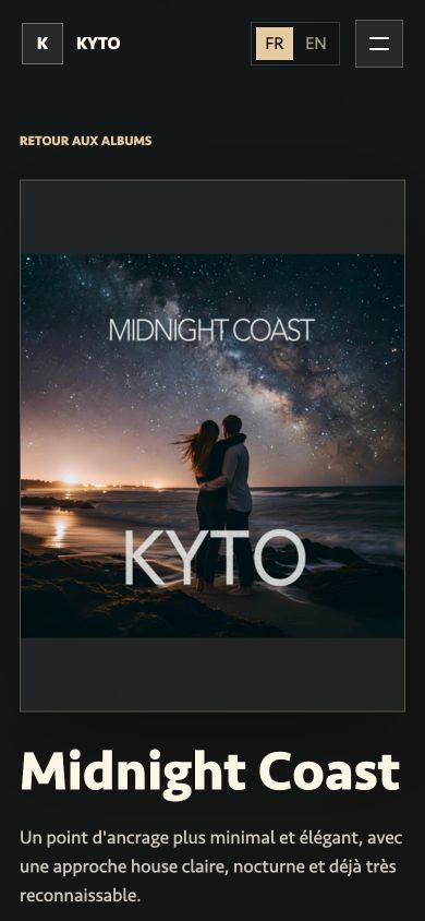 Mobile Version der Albumseite Midnight Coast