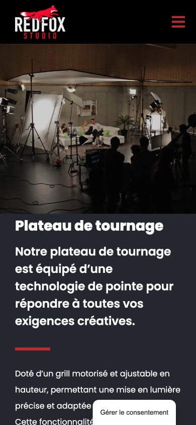 Mobile Version der Seite über das Filmstudio von RedFox Studio