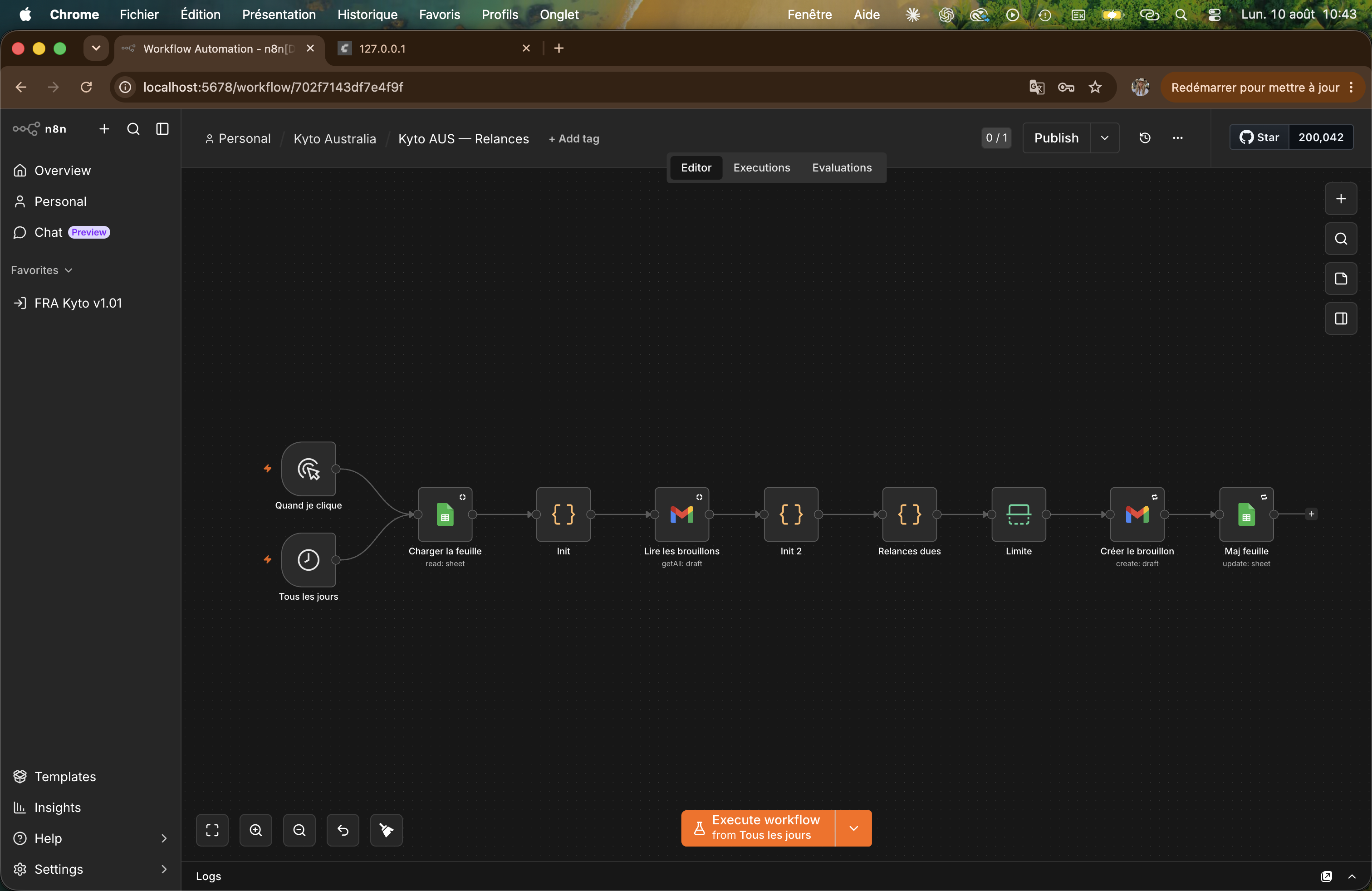 n8n workflow for automatic follow ups and database updates