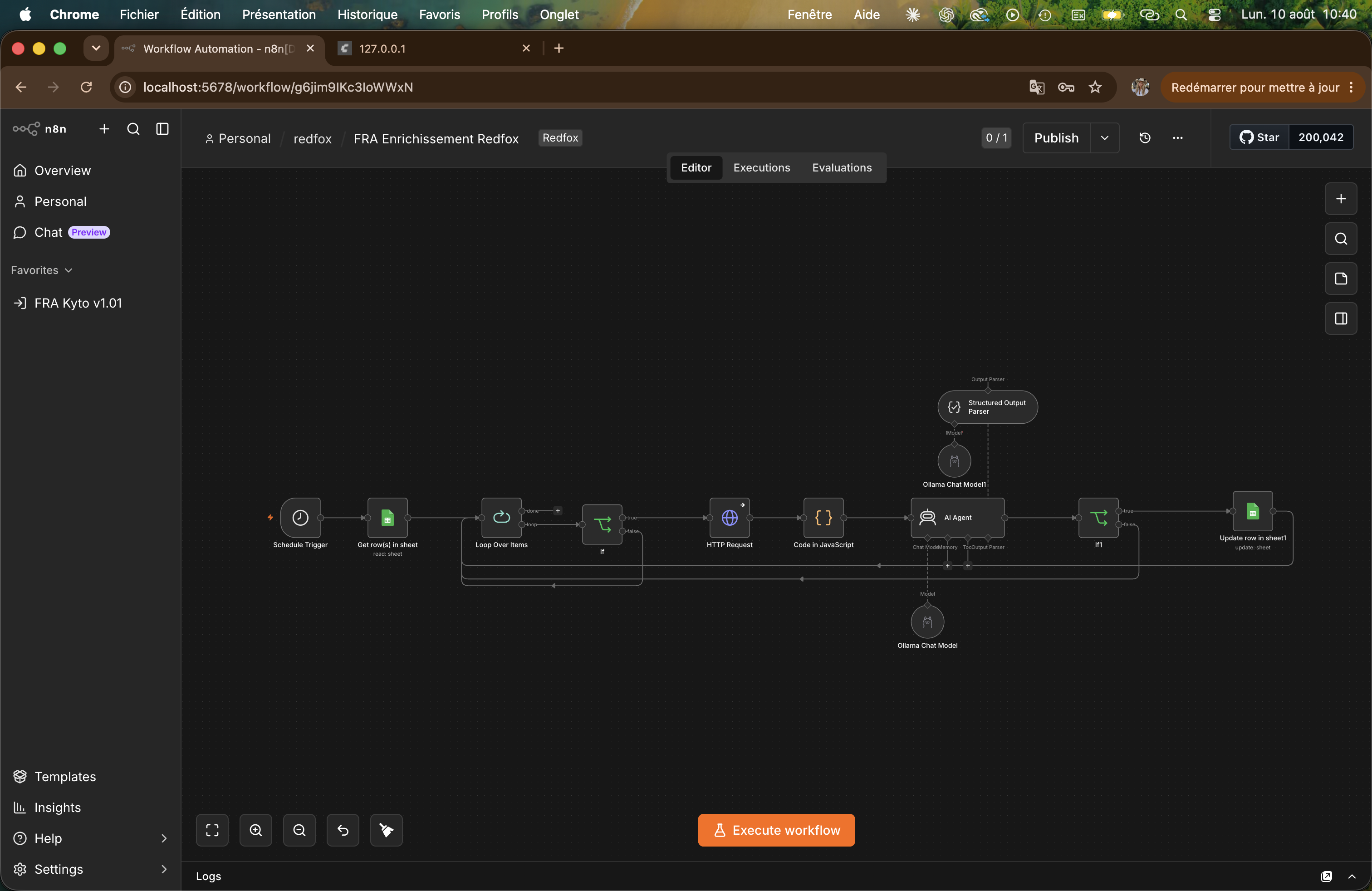 n8n workflow for data enrichment with automated analysis