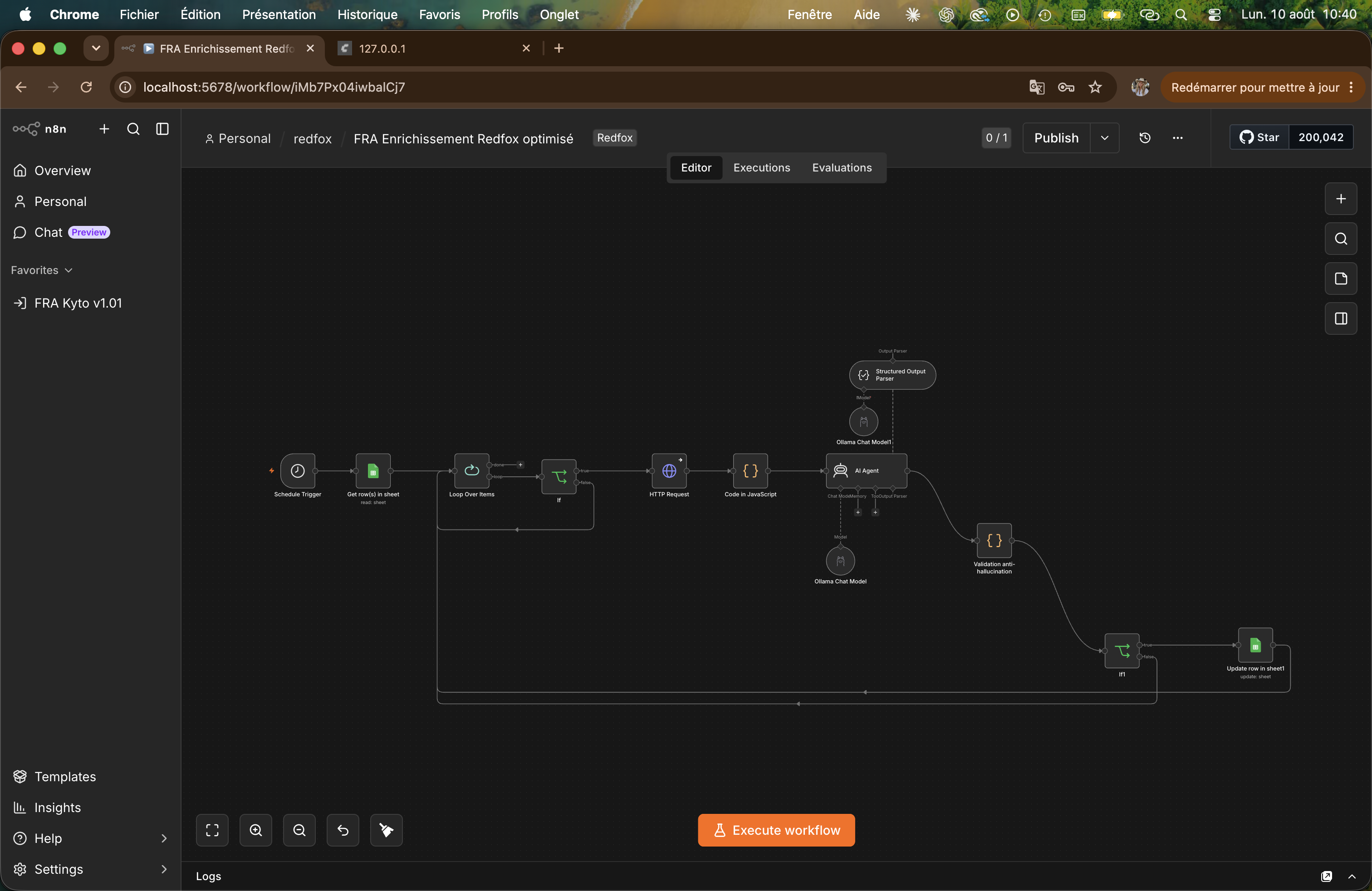 n8n workflow for data validation and updates